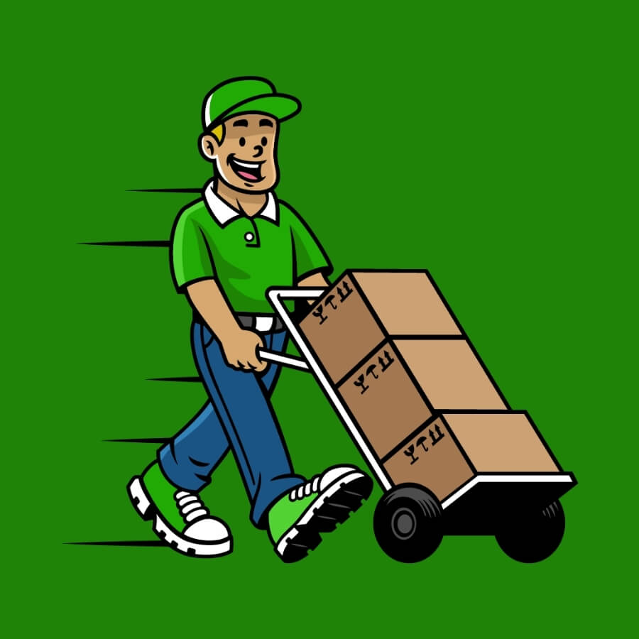 Logomännchen CityTransportWob auf grünem Hintergrund